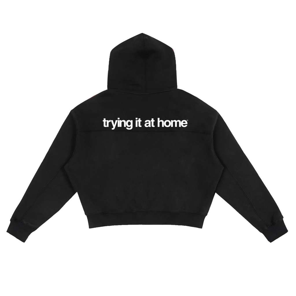 tiah fleece zip-up boxy hoodie