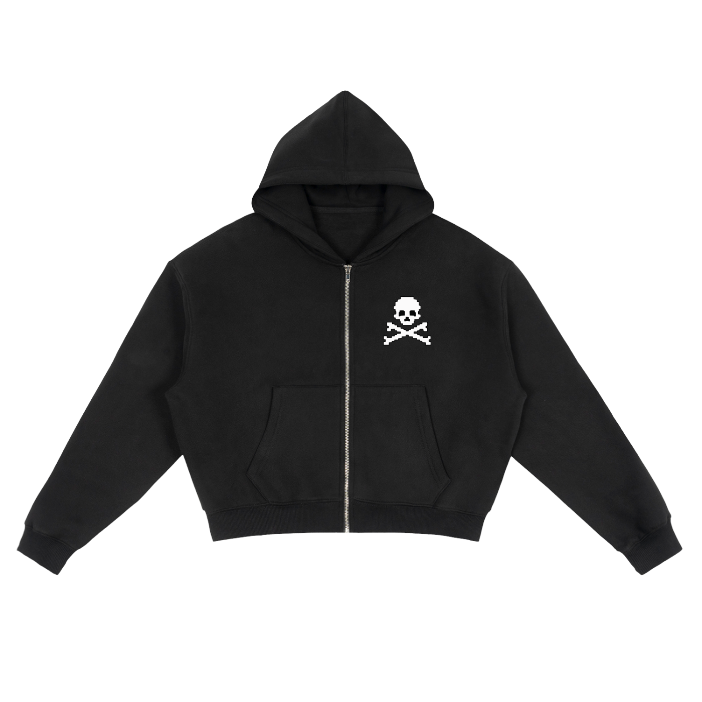 tiah fleece zip-up boxy hoodie