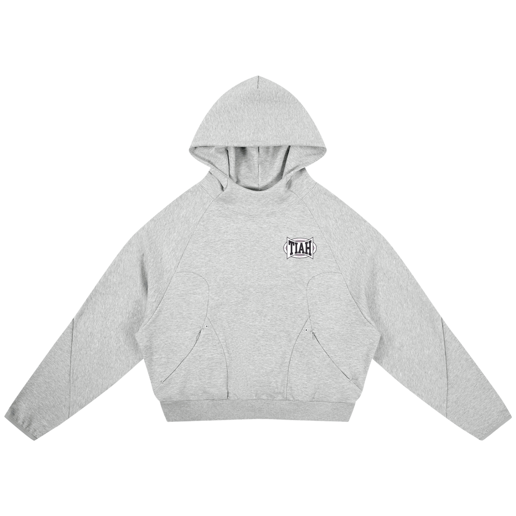 tiah curved panel raglan hoodie